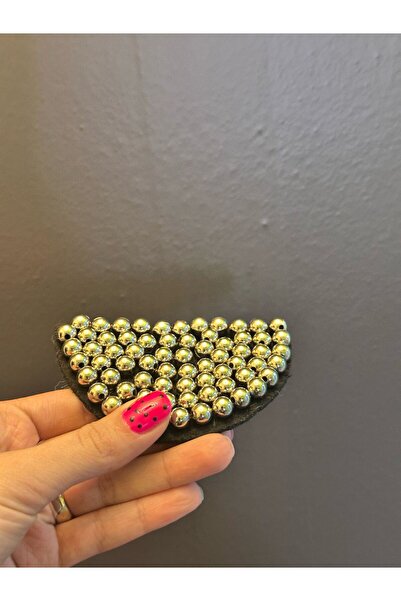 Gönülden Tasarım GÜMÜŞ RENK BONCUKLU YARIN AY ARMA DİKİŞ AKSESUARI APOLET 10X...