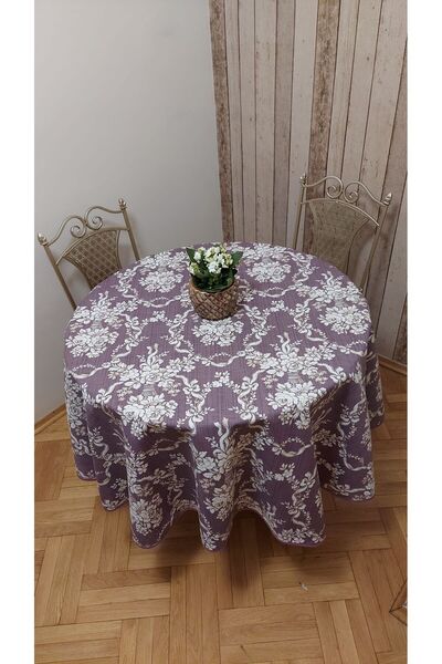 gonk Round, Country Patterned, Duck (Liquid Pusher, Stain Proof) Fabric, Tablecloth