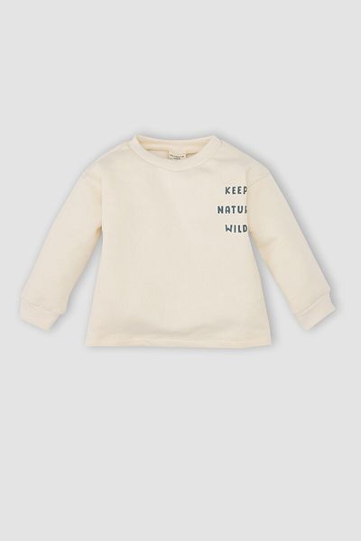 DeFacto 2-teiliges Set für Babys mit Rundhalsausschnitt und bedrucktem T-Shirt Salopet D5406a524wn