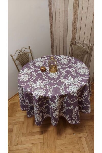 gonk Round, Country Patterned, Duck (Liquid Pusher, Stain Proof) Fabric, Tablecloth