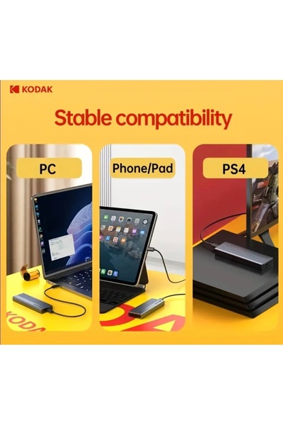 Kodak E020 PRO M2 NVMe+Sata Muhafaza Kutusu Çift Protokol CE Lisans 2280/2260/2242/2230/10Gbps Yüksek Hız
