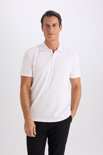 DeFacto Slim Fit Slim Fit κοντομάνικο βαμβακερό μπλουζάκι Basic απλό πόλο M6609az25sp