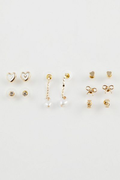 DeFacto Women's 6-Piece Gold Hoop Earrings D6390Axns