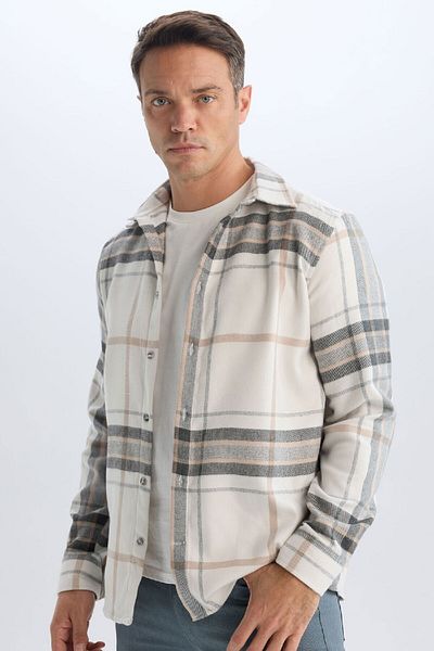 DeFacto Regular Fit Polo Neck Cotton Long Sleeve Shirt D7559Ax24Au