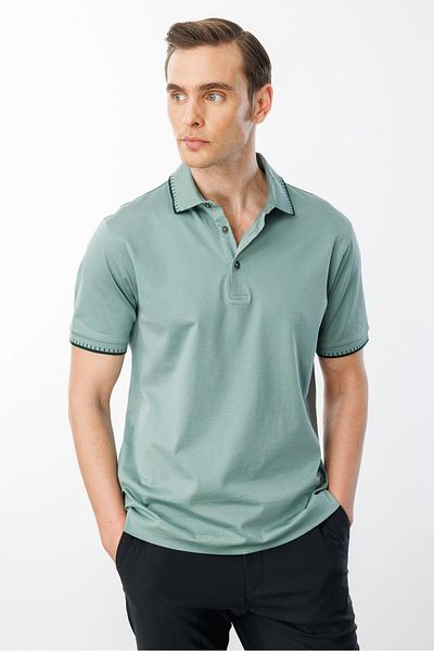 Desen Triko Ανδρικό μπλουζάκι Polo Green Mercerized