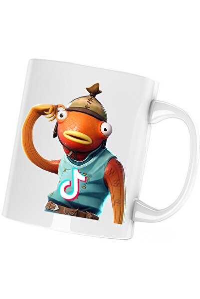 OEM Εξατομικευμένη λευκή κούπα "Fishstick Fortnite Tik Tok", INOVATIX®. 330 ml