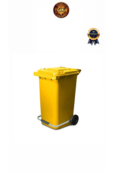 figanlar ambalaj 120 lt sarı pedallı çöp konteyneri çöp kovası