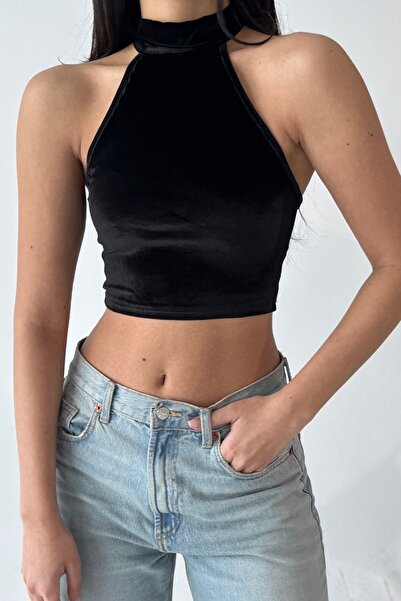 boutiquen 1849 Velvet Summer Crop Blouse