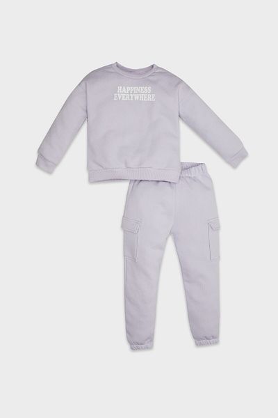 DeFacto Printed Rubber Waist Jogger Tracksuit and Thick Sweatshirt Set for Baby Girl - D6206A5Ns