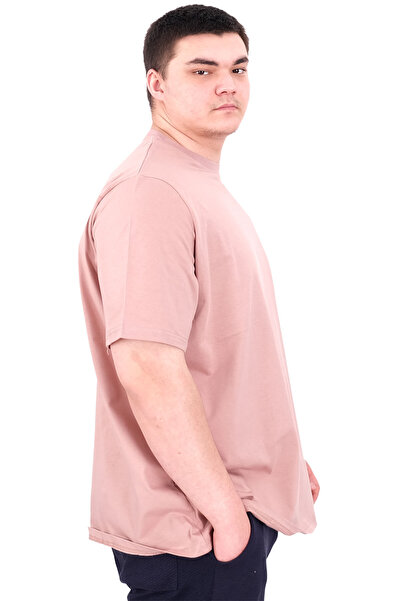 ModeXL Ανδρικό μπλουζάκι με λαιμόκοψη σε μεγάλο μέγεθος, Mode XL & Rose