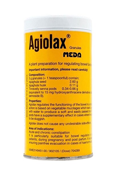 Agiolax حبيبات 250 جرام ملين منشط ملين من أصل نباتي