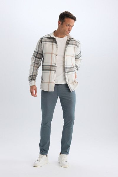 DeFacto Regular Fit Polo Neck Cotton Long Sleeve Shirt D7559Ax24Au