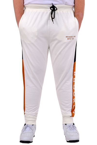 ModeXL Mode XL Ανδρικό Φούτερ μεγάλου μεγέθους Interlock Garnished BROOKLYN 24517 Ecru