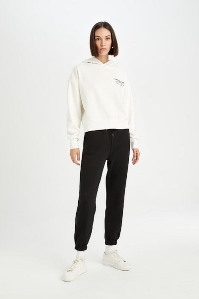 DeFacto Boxy Fit Hooded Printed Sweatshirt D6718Ax24Wn