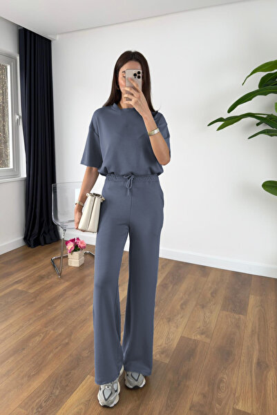 YAKAMEL Women's Short Sleeve Modal Combed Full Stretchy Super High Waist Set