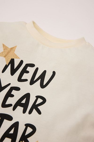 DeFacto Langarm-T-Shirt mit Rundhalsausschnitt und Neujahrsmotiv für Babys D6231a524wn