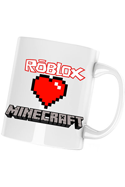 OEM Cana albă personalizată „Roblox Minecraft Love”, INOVATIX®. 330 ml