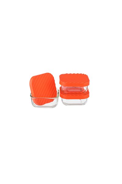 Dania 3-Piece Glass Food Storage Container Set with Microwaveable Plastic Lid