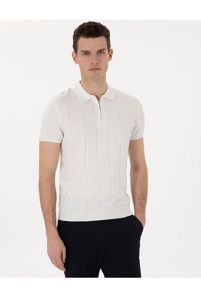 Pierre Cardin Πλεκτό μπλουζάκι με φερμουάρ slim fit