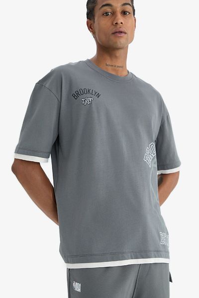 DeFacto Oversize Mold Heart Crew λαιμόκοψη, κοντομάνικο μπλουζάκι (D8610ax25sp)