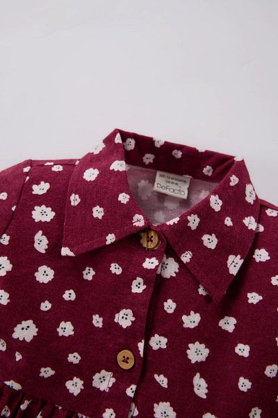 DeFacto Rochie de flanel cu mânecă lungă cu flori pentru fetițe D7428A524WN