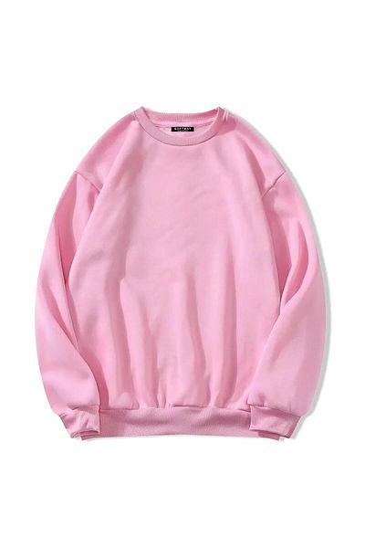 SOFTWAY ΡΟΖ Unisex Oversize Crew Neck Φούτερ