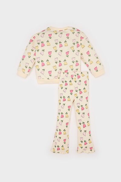 DeFacto Baby Girl 2 Piece Set Floral Crew Neck Sweatshrt Stretchy Waisted Leggings D8341A525Sp