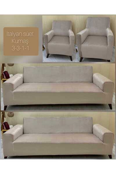 NEŞELİ HOME İtalyan Süet Tüm Giydirme 3-3-1-1 Koltuk Örtüsü