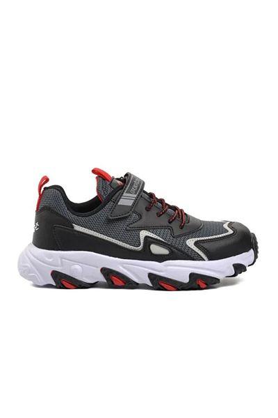 pepino Fy23-1417 Pantofi sport Filet pentru băieți - Negru afumat Roșu