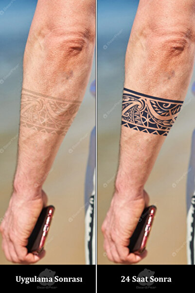 BP Tattoo 1 Ay Kalıcı Şerit Dövme Kol Bacak Bilek Vücut Dövmesi Armband Tattoo