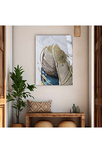 Harika bir ev HARİKABİREV | Masa din sticlă temperată, cu tematică frunze aur...