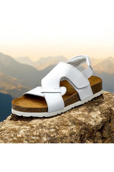 JOJO KIDS Unisex Children's Genuine Leather Cork Sandals, Orthopedic Sandals, 100%100 Leather Sandals