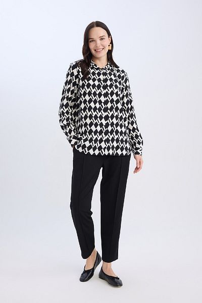 DeFacto Regular Fit Print Long Sleeve Shirt D7229Ax25Sp