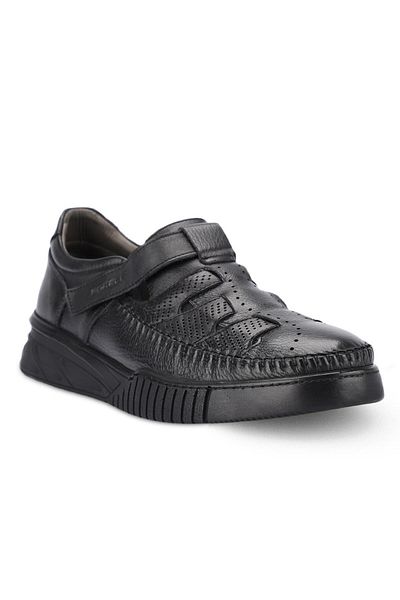 Forelli 71661-H Pedro Black Ανδρικά παπούτσια από γνήσιο δέρμα