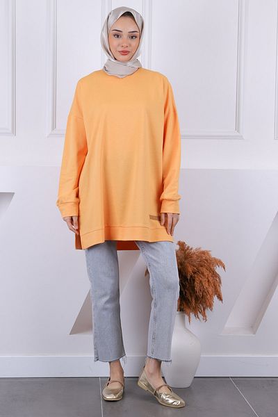 İmajButik Στήθος από μουστάρδα βαμβακερό ύφασμα με σκίσιμο στο πλάι
