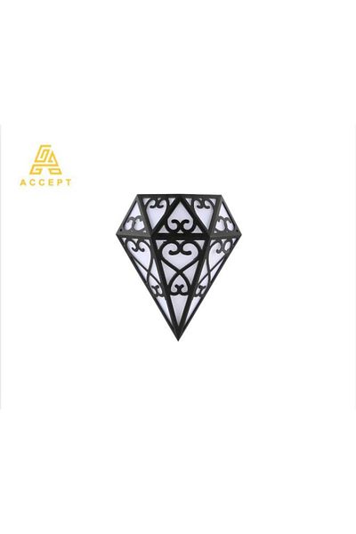 ACCEPT 20W Outdoor Wall Lamp with Distinctive Diamond Design, White Light Color