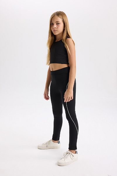 DeFacto Girl's Stripe Detailed Standard Length Leggings D6549A824Wn