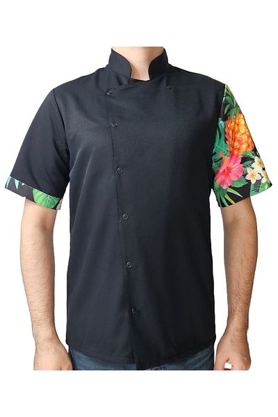 Ant Rotagrup Üniforma ve İş Elbiseleri Unisex Chef Jacket - Patterned and Short Sleeve - Summer Chef Kitchen Jacket
