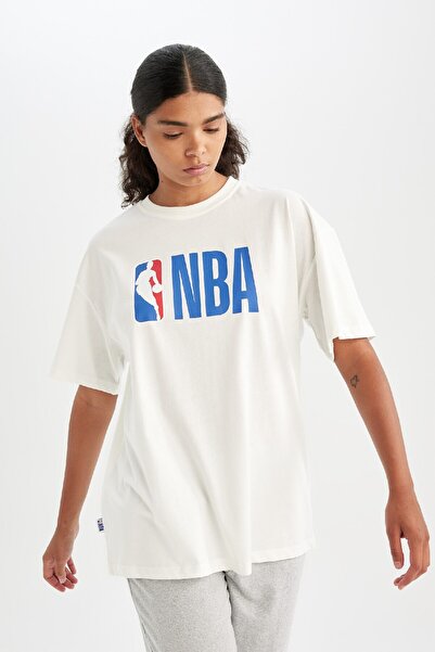 DeFacto Μπλουζάκι NBA Wordmark Oversize - Crew Neck, κοντό μανίκι T5506az24au