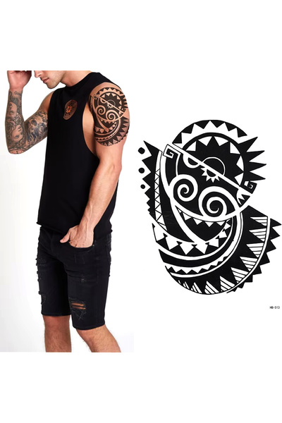 BP Tattoo Maori Omuz Dövmesi Tribal Geçici Dövme