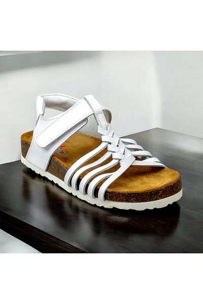 JOJO KIDS Girl's Genuine Leather Cork Sandals , Orthopedic Sandals , 100%100 Leather Sandals