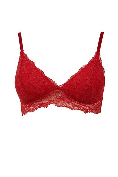 DeFacto New Year's Themed Red Lace Bralets - Padded D7843Ax24Au