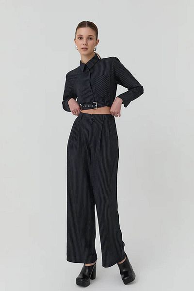 Quzu Canvas Black Women's Trousers 71232