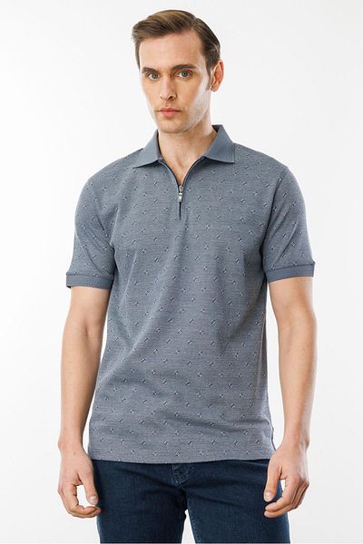 Desen Triko Ανδρικό T-shirt με φερμουάρ και καπνιστό μοντέλο