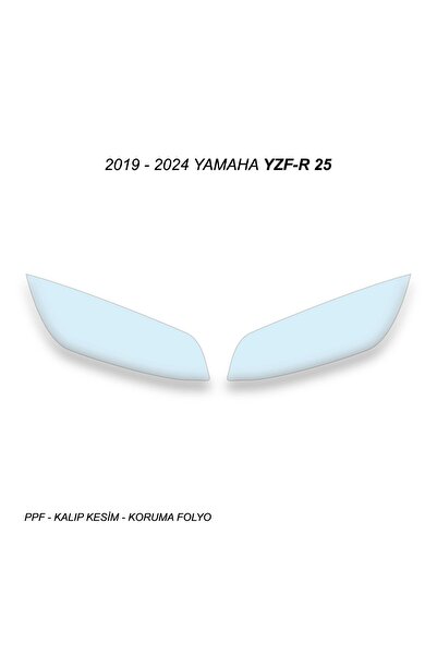 Motiker Yamaha YZF-R25 2019 - 2024 Far Koruma Şeffaf Folyo Kesim Hazır Kalıp
