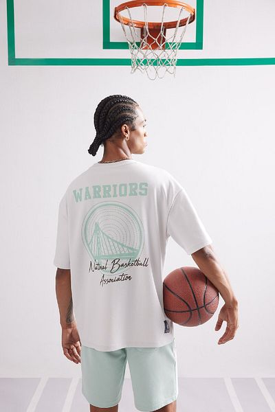 DeFacto DeFactoFit NBA Golden State Warriors - Ποδηλατικό λαιμόκοψη, στάμπα στην πλάτη, φαρδιά μπλούζα