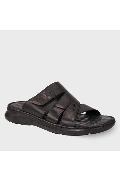 Forelli 40527-G Berke Black ανδρικές παντόφλες από γνήσιο δέρμα