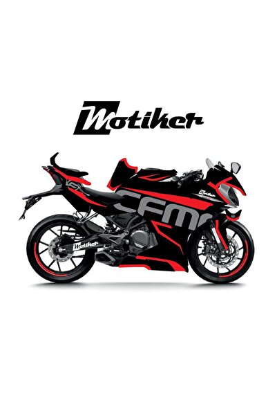 Motiker CFMOTO 250SR Kırmızı Desenli Parçalı Kaplama Sticker Etiket Modeli Kı...