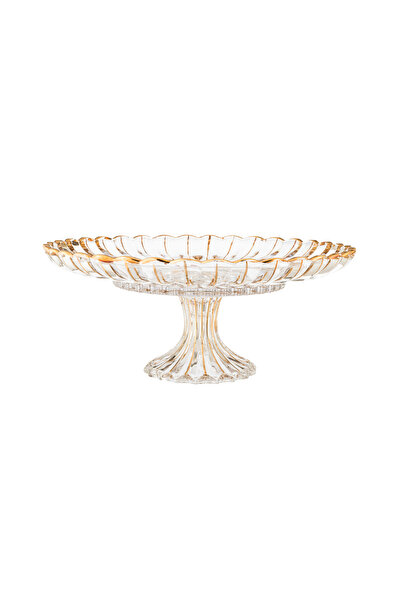 Dania Multi-purpose glass plate with a base for fruits, pastries and chocolates, size 33*14 cm