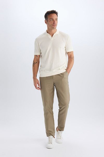 DeFacto Regular Fit Short Sleeve Pleated Polo T-Shirt B6382Ax25Sp